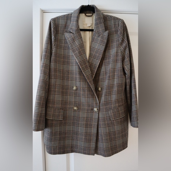 H&M Checkered Double Breasted Blazer - Picture 2 of 6